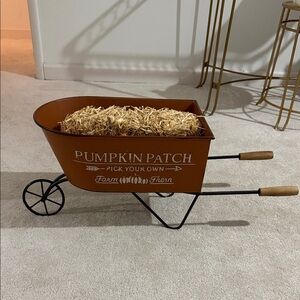 Pumpkin Patch Orange Decorative Wheelbarrow